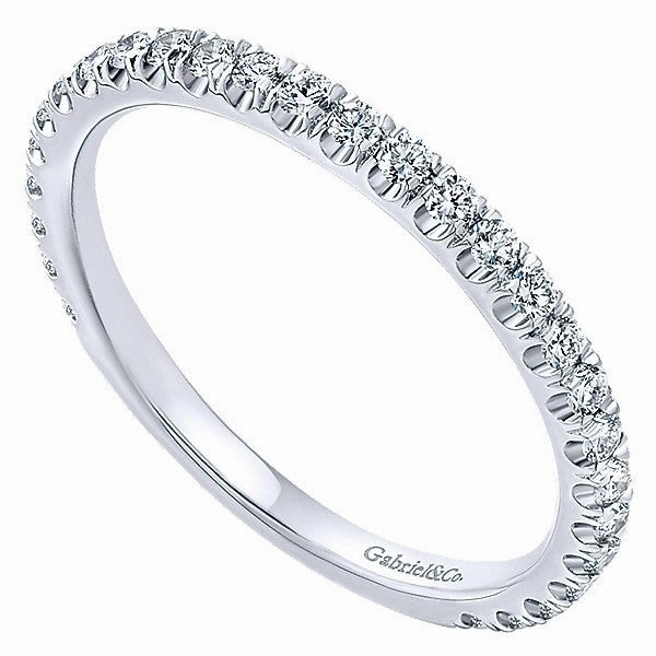 Round Diamond Pave Stackable Birthstone Ring 14K White Gold Bold Shine Distinctive Style Pieces