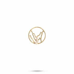 Shiny Jewelry Look Ko?olau Waterfall Pendant in Gold with Diamonds - 13mm