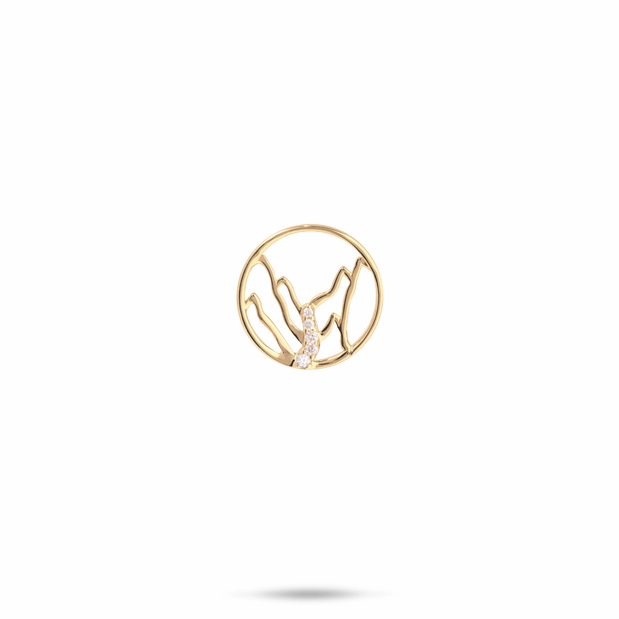 Shiny Jewelry Look Ko?olau Waterfall Pendant in Gold with Diamonds - 13mm