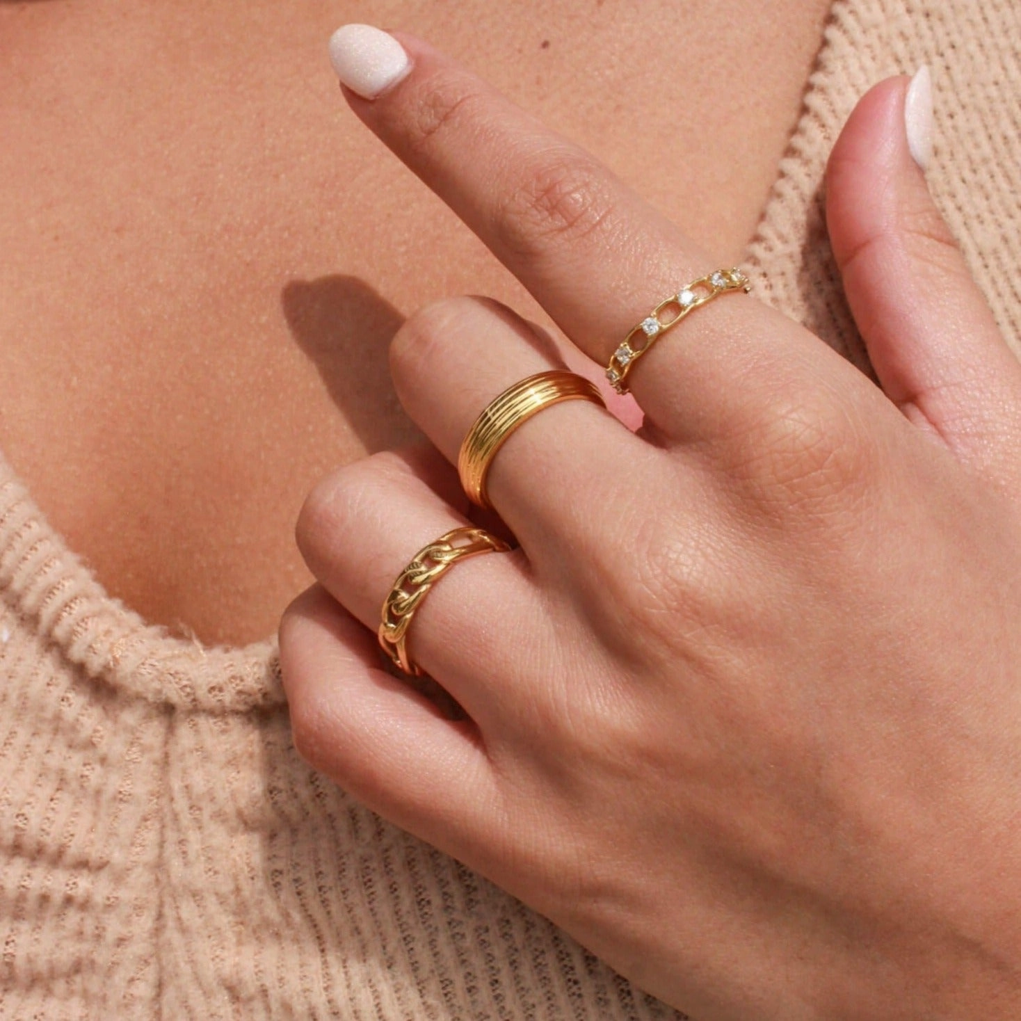 FREYA FIGARO CHAIN LINK RING Groom Accessory Transparent Item