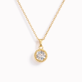 April Birthstone Necklace - White Topaz Worldwide Adornment