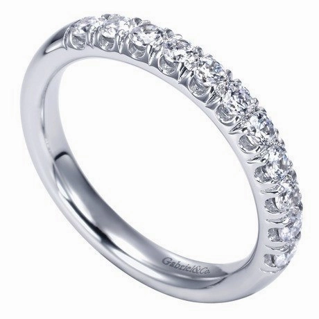 Shiny Embellishments Party Favorite French Pave Diamond Band  .50 Cttw 14K White Gold