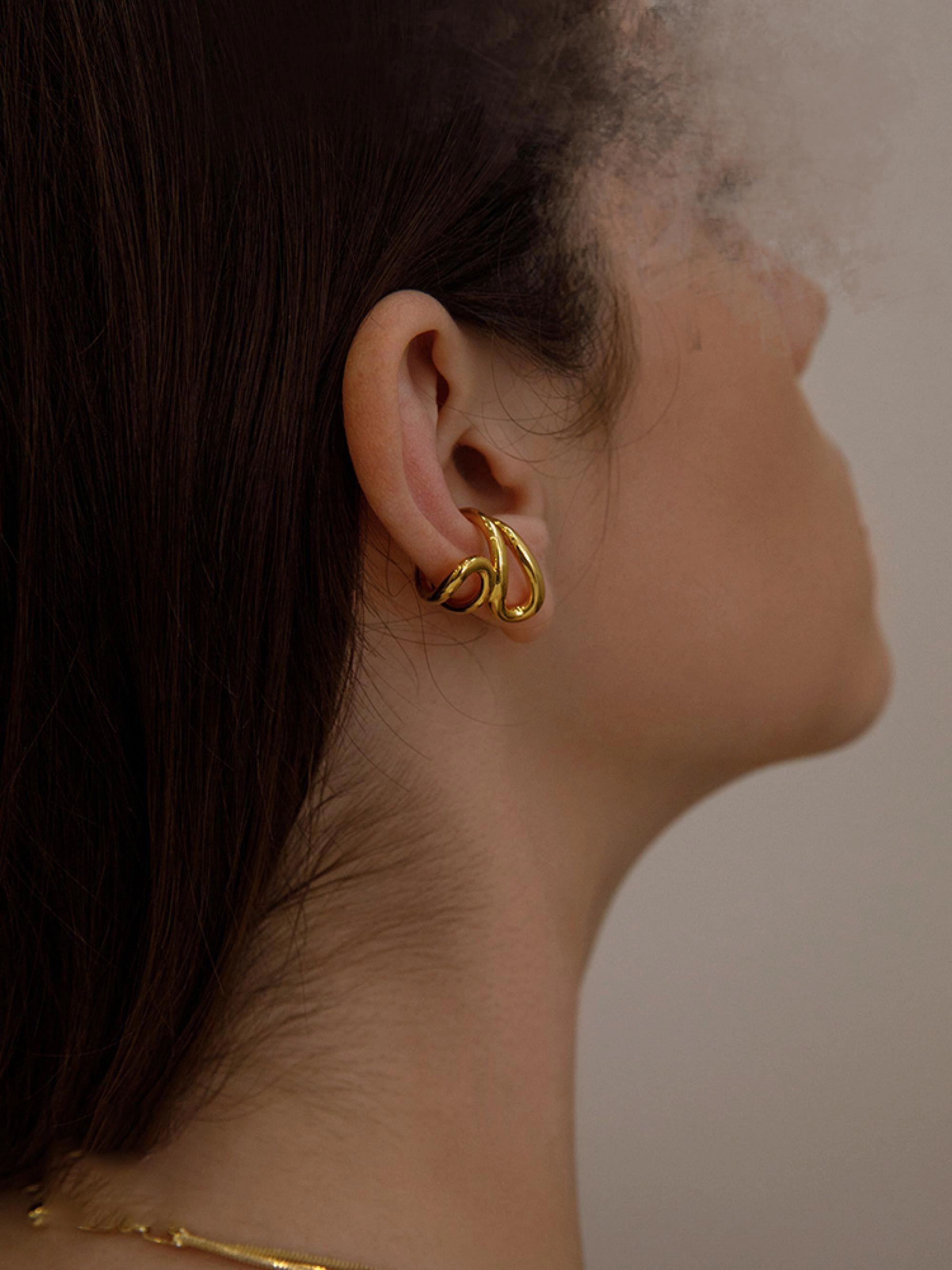 Evening Accent French Round Artisan Ear Cuff S925