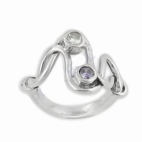 Amethyst Cubic Zirconia Silver Ring - Classic & Fancy CZ Gemstone Rings Minimal Glimmer