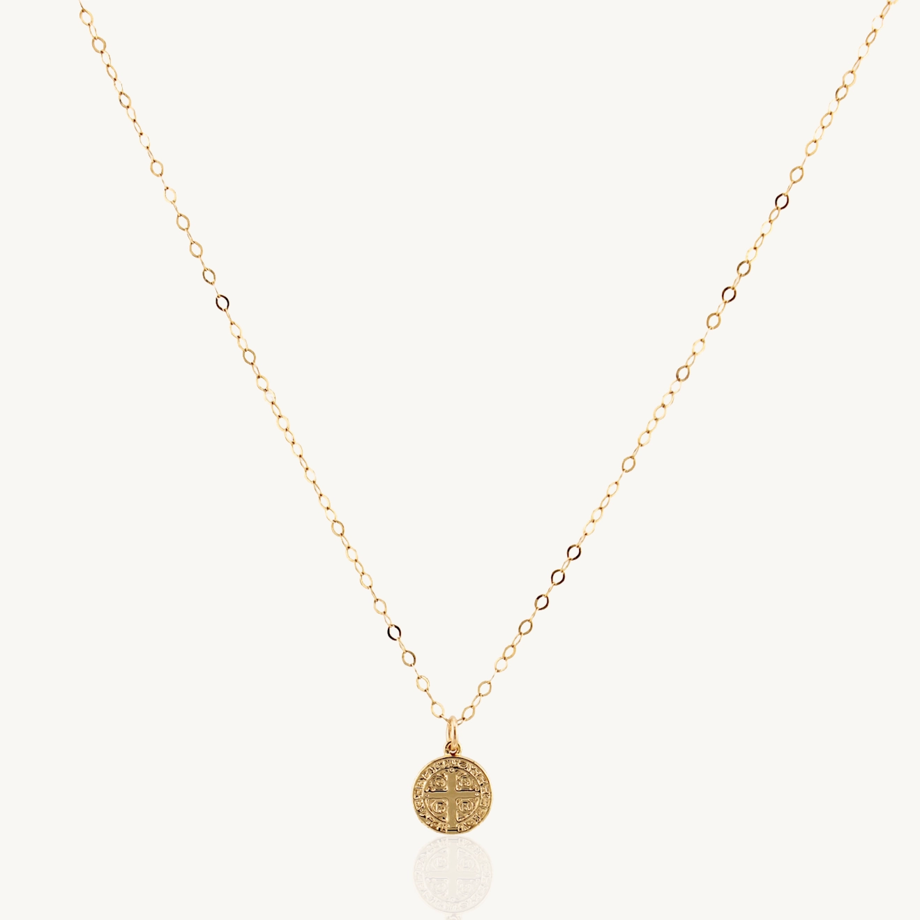 Date Style Daily Wear ST. BENEDICT COIN NECKLACE