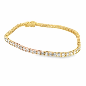 14K Yellow Gold Diamond Tennis Bracelet - 5.34 Carats Professional Touch