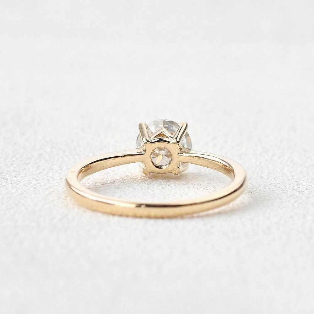 Fashion Pairing 1.0ct Classic 4 Prongs Yellow Gold Ring