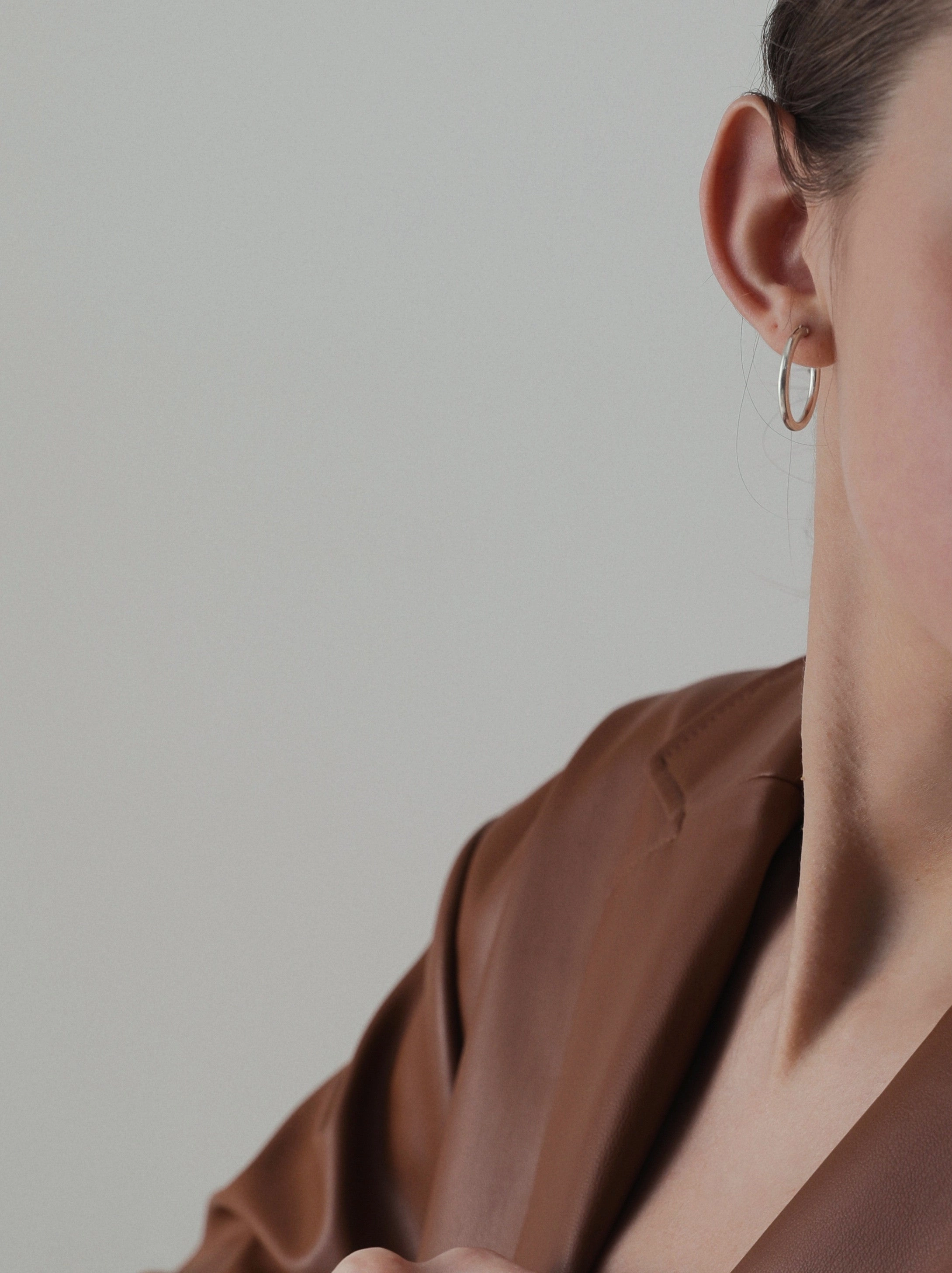 Industrial Adornment Geneve Silver Hoop Earring 20mm in S925