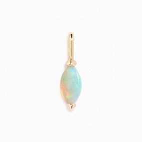 Boho Accent Spring Mood October Birthstone Pendant 14k Gold - Opal