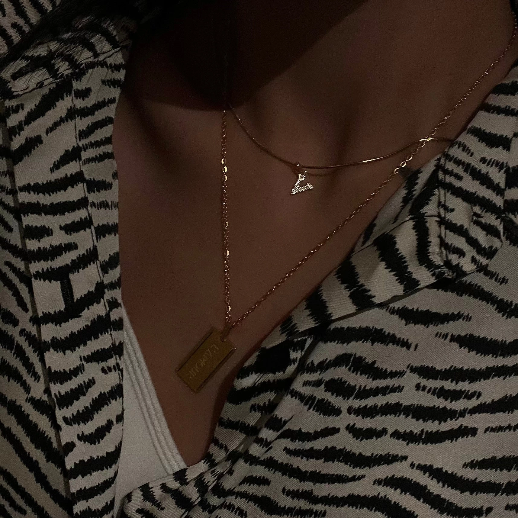 Gladys Zirconia Initial Herringbone Necklace Creative Edge Seasonal Trend