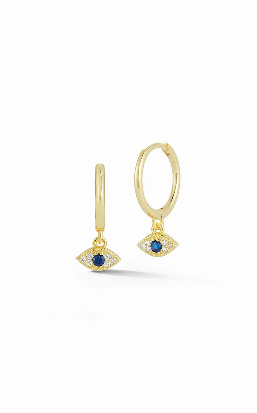 Tiny Evil Eye Huggies Earring Luxe Look