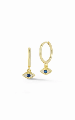 Tiny Evil Eye Huggies Earring Luxe Look