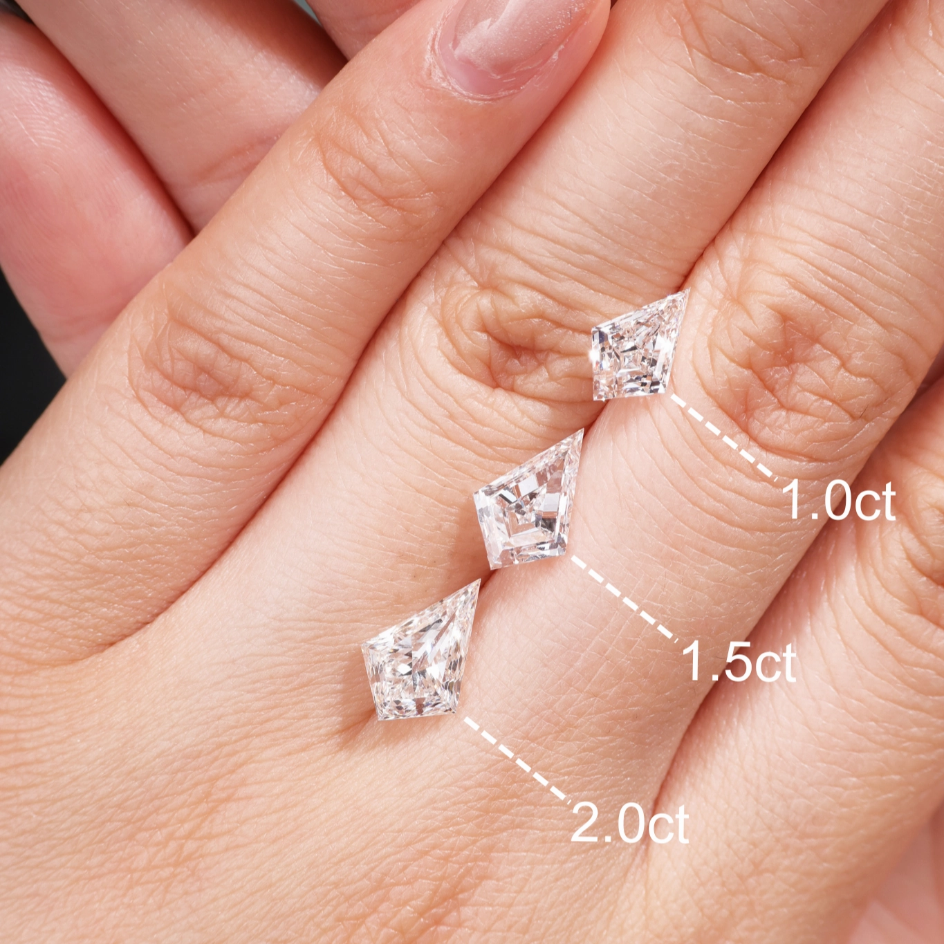 Edgy Light Stunning Piece Kite Cut Leafy Lab Grown Diamond Engagement Ring - Tendril