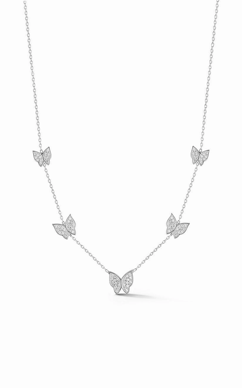 Butterfly Station Necklace Glossy Vibe Minimalist Piece