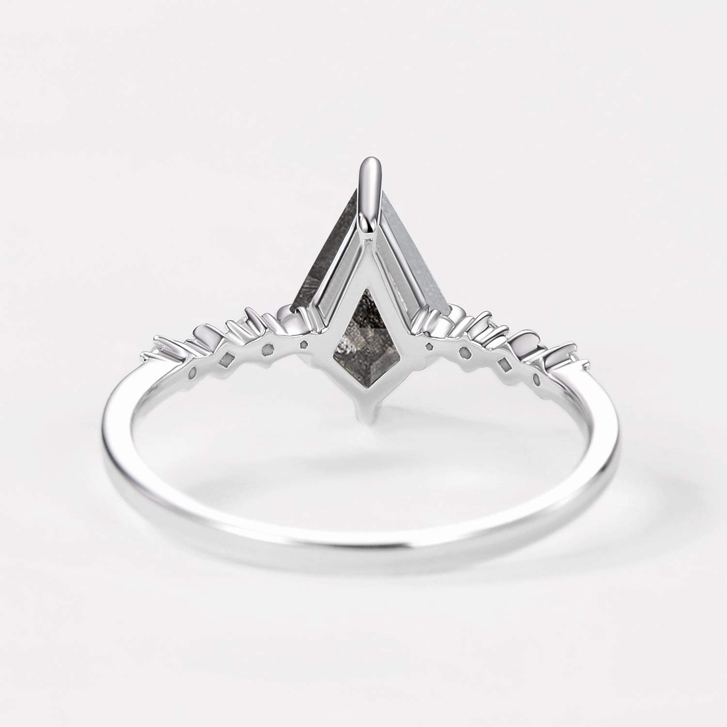 Urban Feature Sweet Detail Dark Grey Salt and Pepper Diamonds Engagement Ring