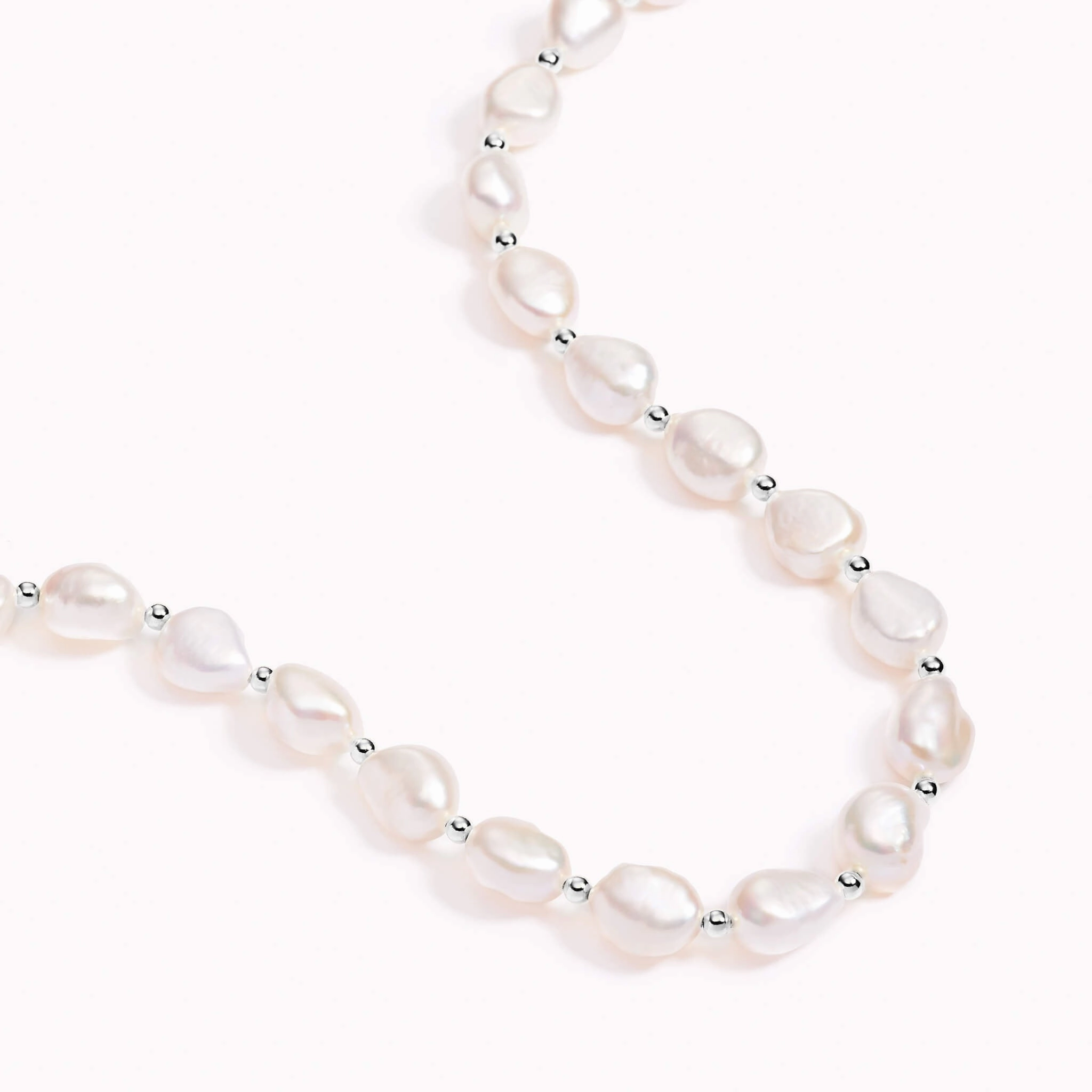 Pearl Necklace Silver - Ingrid Office Present Winter Holiday Accessory