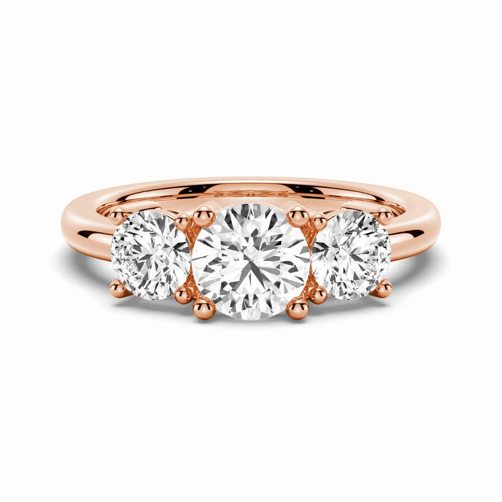 3 Stone Shared Prong Set Moissanite Anniversary Band Stylish Look Enchanted Sparkle