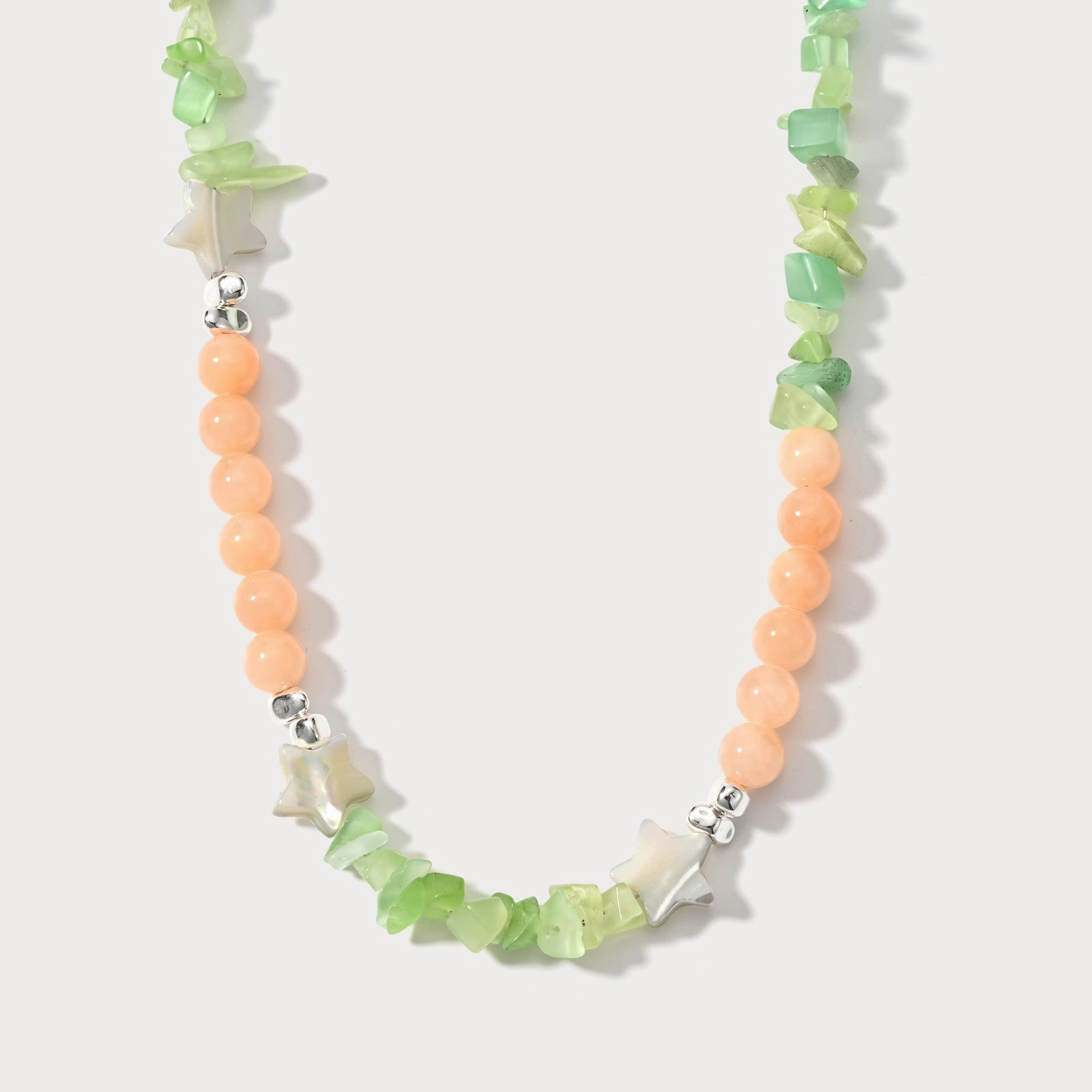 Star Peridot Chip Bead Necklace Graceful Beauty