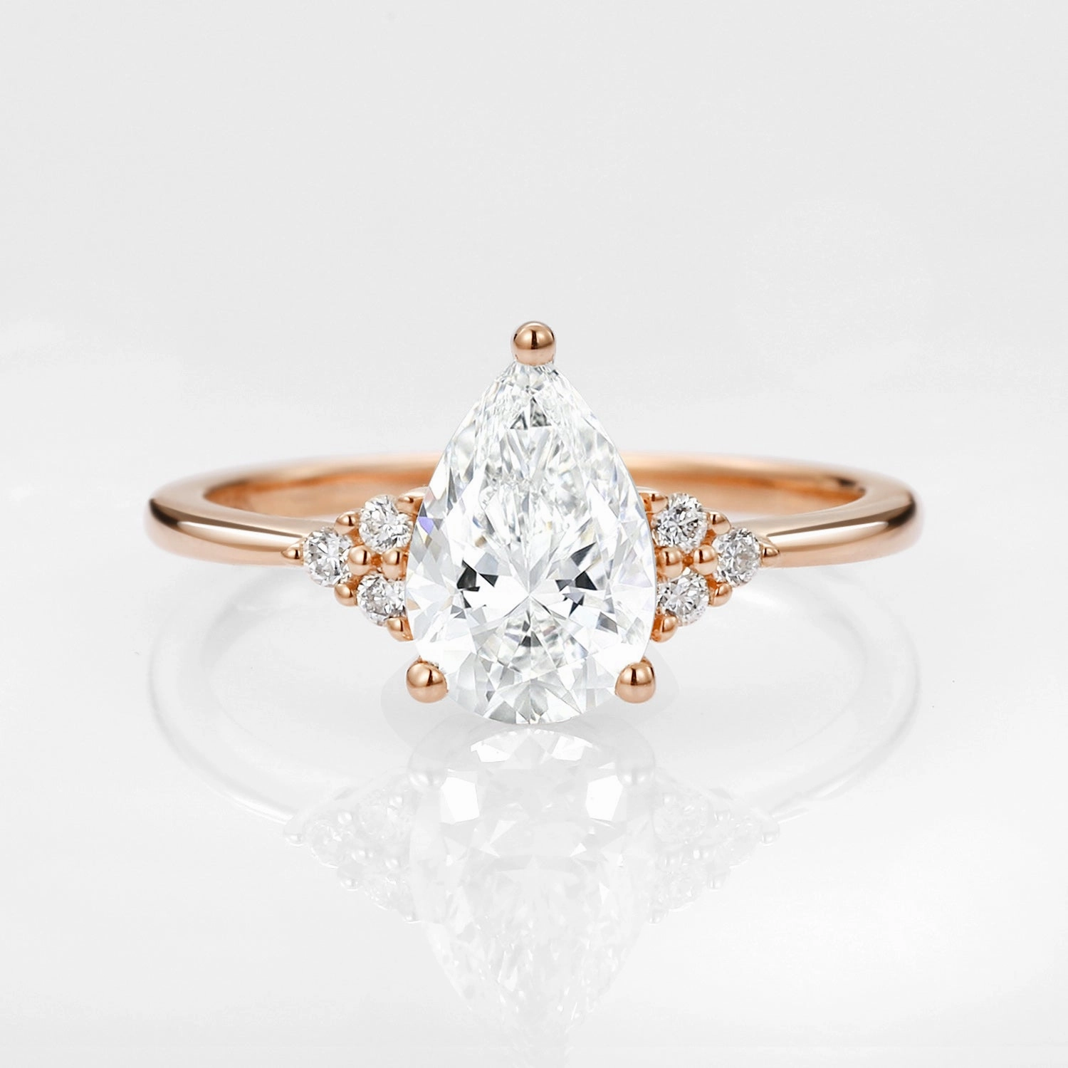 1.0ct Pear Lab Grown Diamond Cluster Engagement Ring - Lydia spring fashion