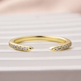 Louily Open Moissanite Diamond Pav?? Spacer Ring Casual Detail