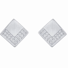Radiant Decor Sterling Silver Adorned Geometric Floating Earrings