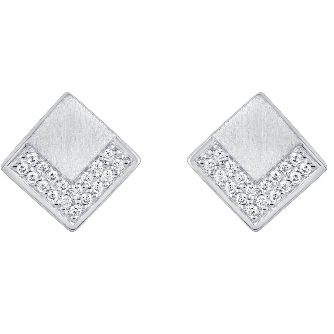 Radiant Decor Sterling Silver Adorned Geometric Floating Earrings