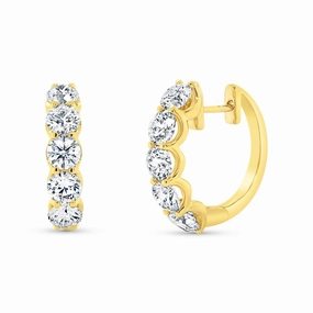 Oversized Piece Premium Essential 14K Yellow Gold Timeless Collection 1-Row Hoop Earrings