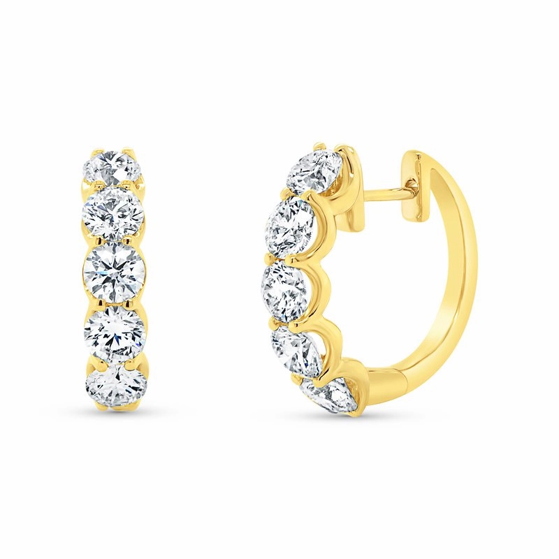 Oversized Piece Premium Essential 14K Yellow Gold Timeless Collection 1-Row Hoop Earrings