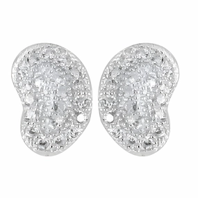 Cute Embellishment Dull Decoration Handcrafted Silver Earrings with Cubic Zirconia Gemstones - Elegant Jewelry