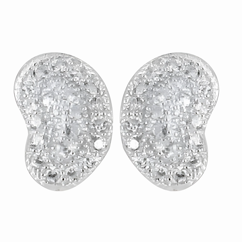 Cute Embellishment Dull Decoration Handcrafted Silver Earrings with Cubic Zirconia Gemstones - Elegant Jewelry