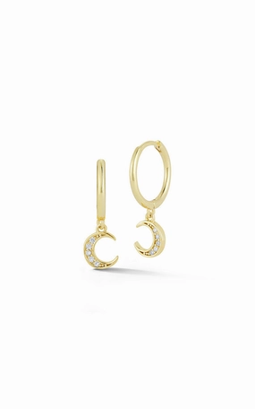 Pav?? Moon Huggie Earring Cool Chic Modern Vibe