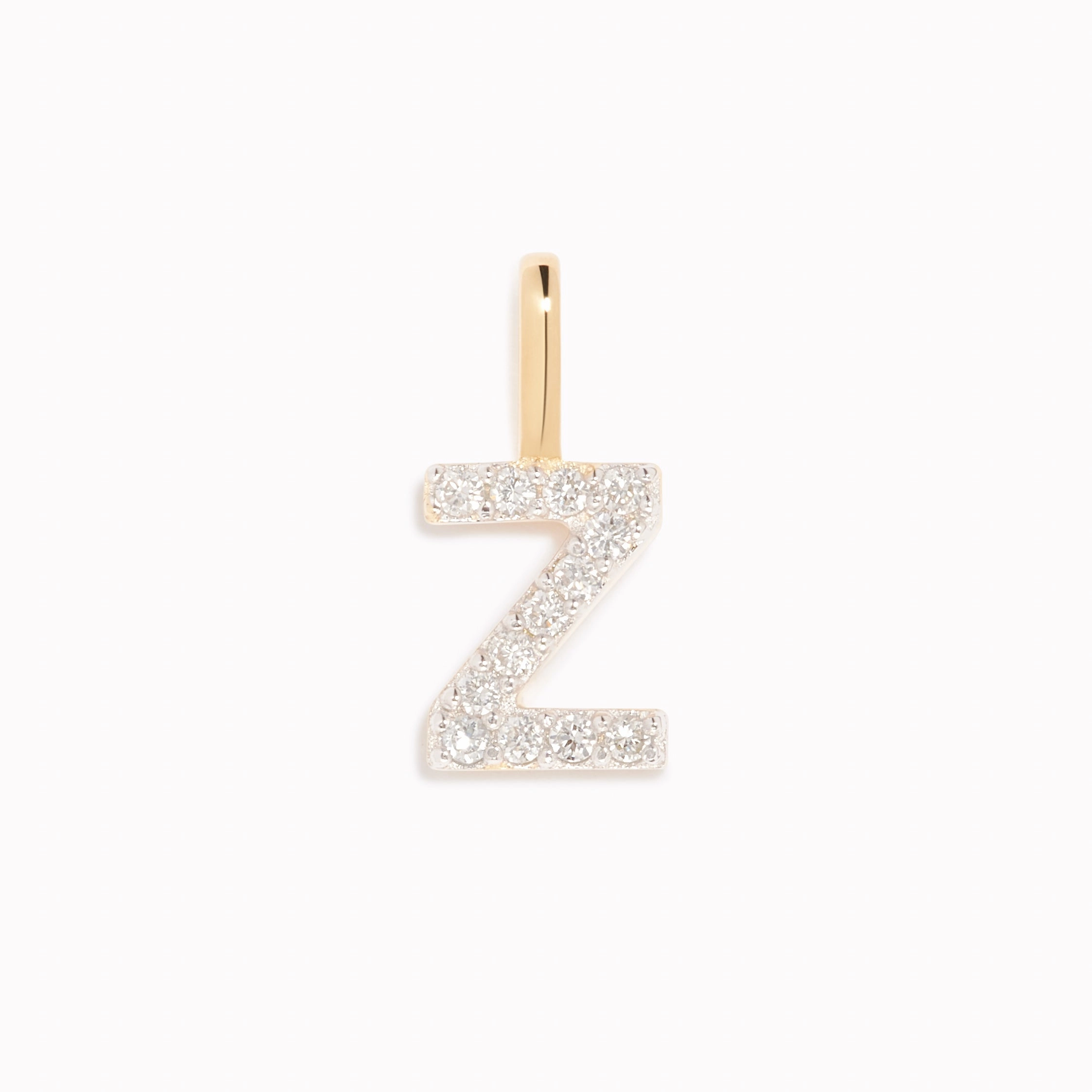 Diamond Initial Pendant 14k Gold - Z Sophisticated Look Subtle Elegance