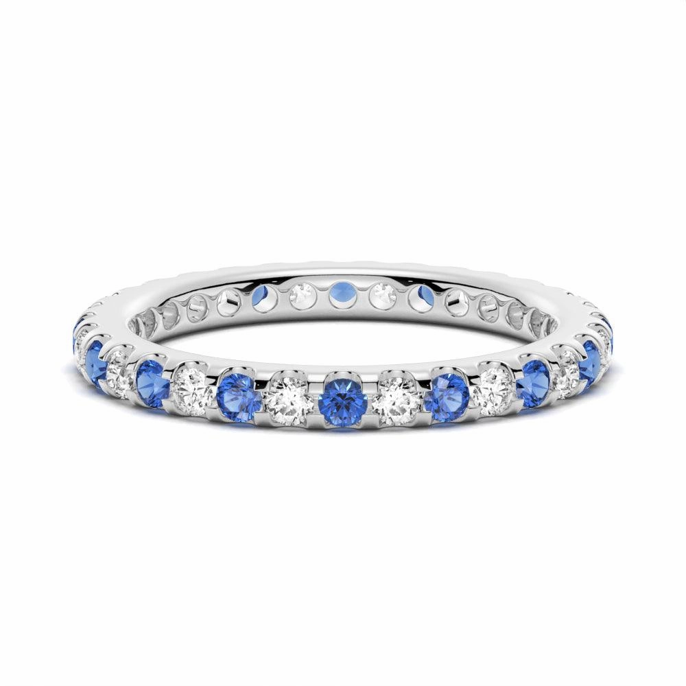 daily pick Clean Style Pav?? Blue Sapphire and White Sapphire Eternity Ring