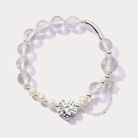 Clear Quartz Pearl Bracelet Elegant Choice