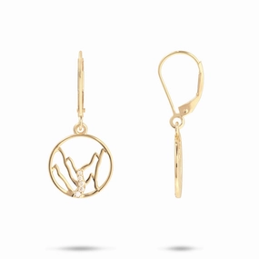 Shining Gem Dynamic Highlight Ko?olau Waterfall Earrings in Gold with Diamonds - 13mm