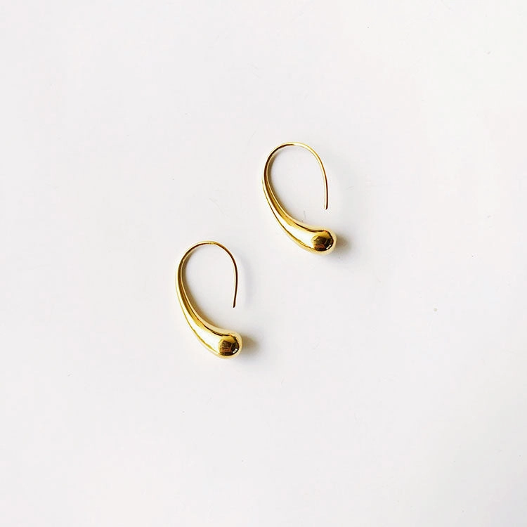 Gold Waterdrop Hook Earrings Gorgeous Detail