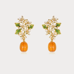 Special Gift Golden Plum Blossom Earrings