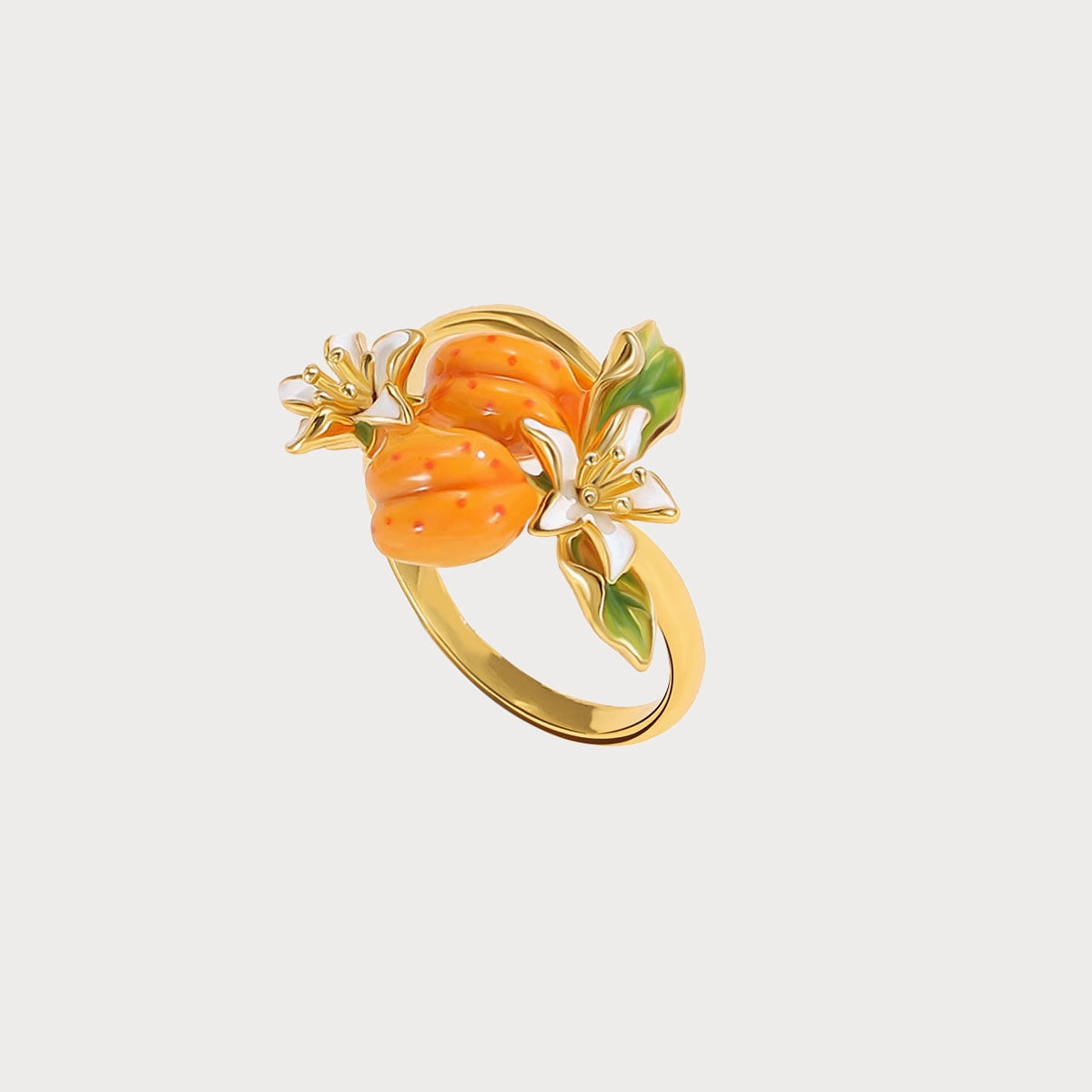 Golden Plum Flower Ring Fashion Jewelry Timeless Shine