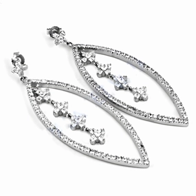 Gorgeous Dangle Gemstone Silver Earrings with Cubic Zirconia - Shop Now Decorative Aesthetic