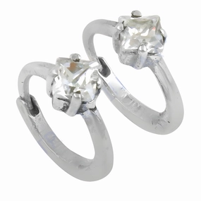 Famous Style Cubic Zirconia Gemstone Silver Earrings - Shop Now Daily Piece