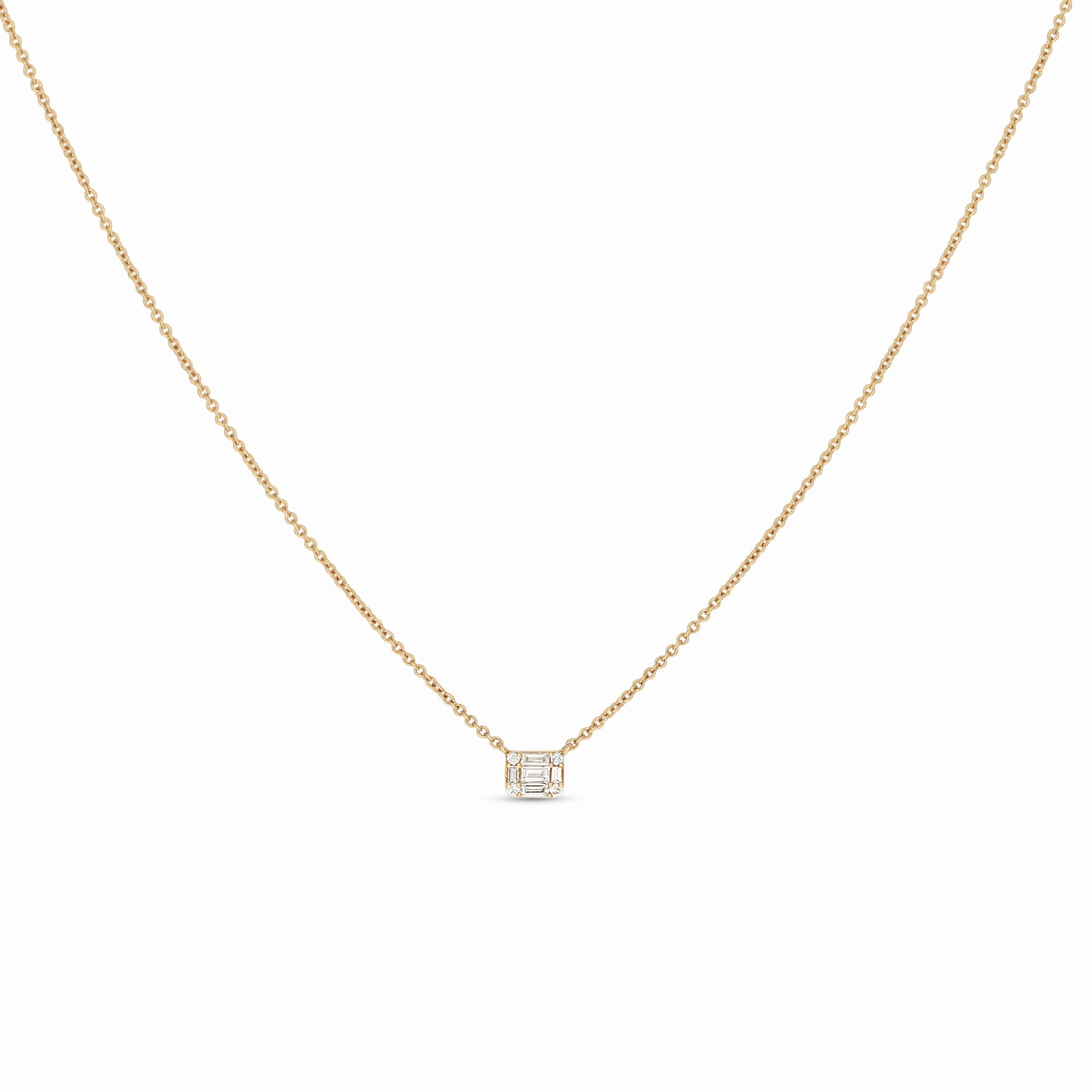 Shining Detail Mini Mixed Diamond Gold Necklace