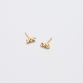 Luxury Line Soft Match Gold Pearl Bar Earrings