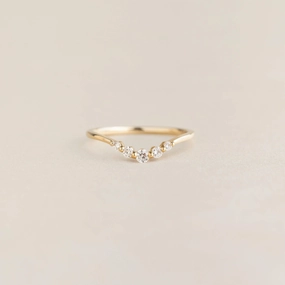 Subtle Beauty Boho Charm Graduated Diamond V Ring 14k Gold - Liora