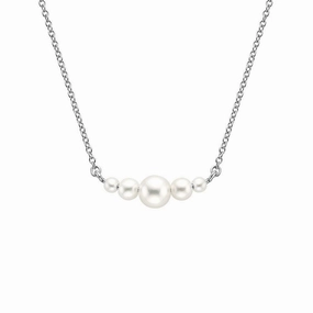 Glam Set Soft Style Graduated Five Freshwater Cultured Pearls Necklace