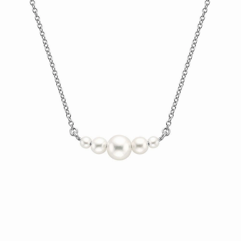 Glam Set Soft Style Graduated Five Freshwater Cultured Pearls Necklace