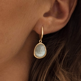 Green Amethyst Statement Earrings Doublet - Serendipity Attractive Finish