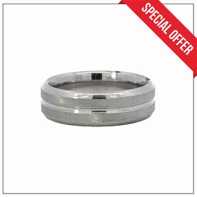 Grooved Cobalt 7mm Wedding Band Heirloom Quality Budget Decoration