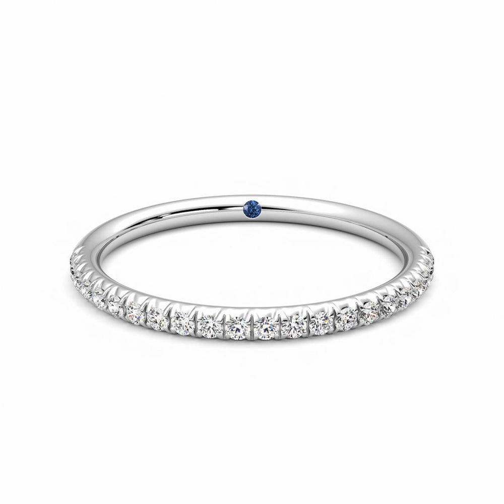 Chic Gifts Half Eternity Pav?? Set Moissanite Wedding Band with Anniversary Stone Accent