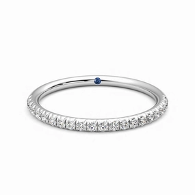 Chic Gifts Half Eternity Pav?? Set Moissanite Wedding Band with Anniversary Stone Accent