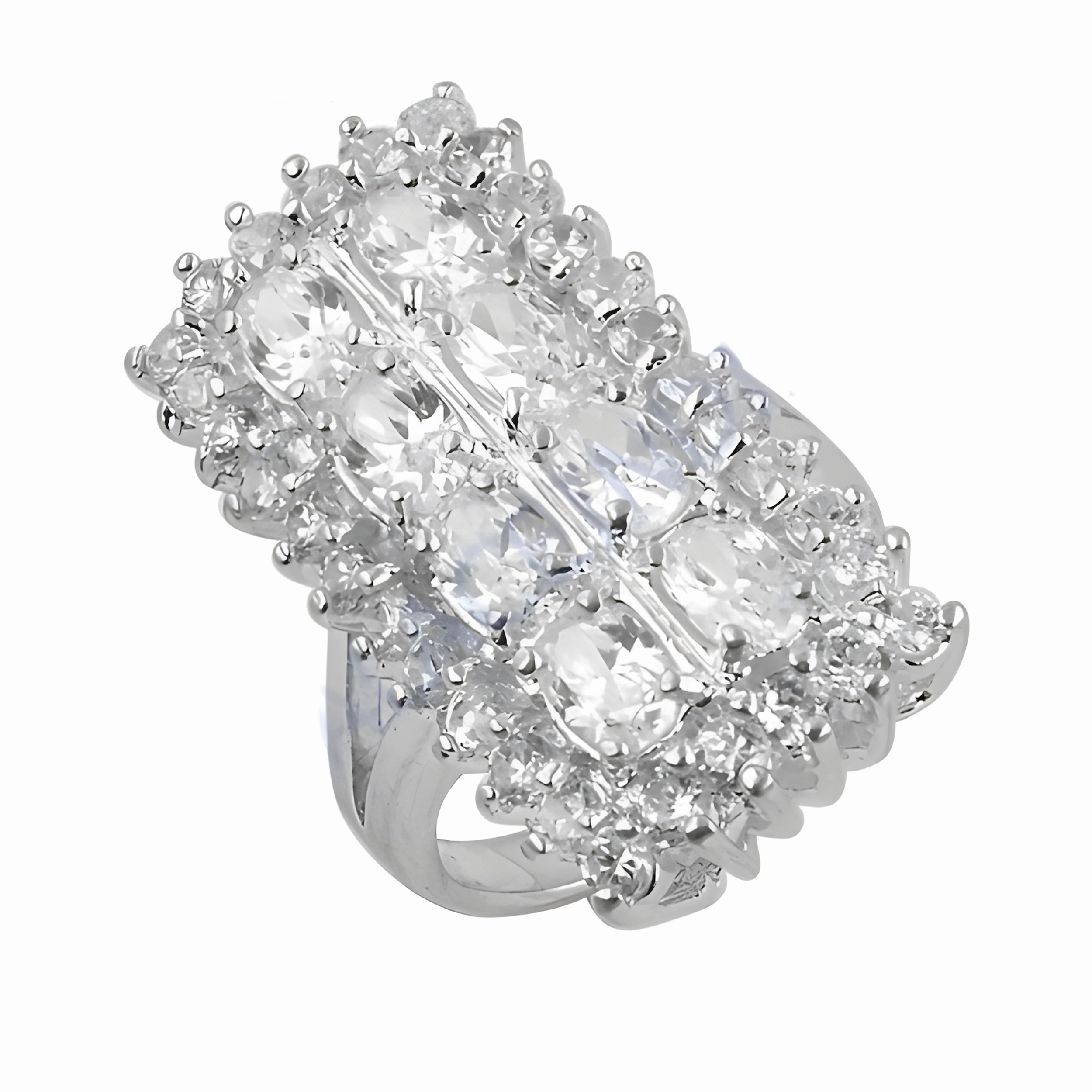 Trendy Craft Strong Appearance Hand-Finished Silver Ring with White Cubic Zirconia Gemstone - Elegant CZ Rings